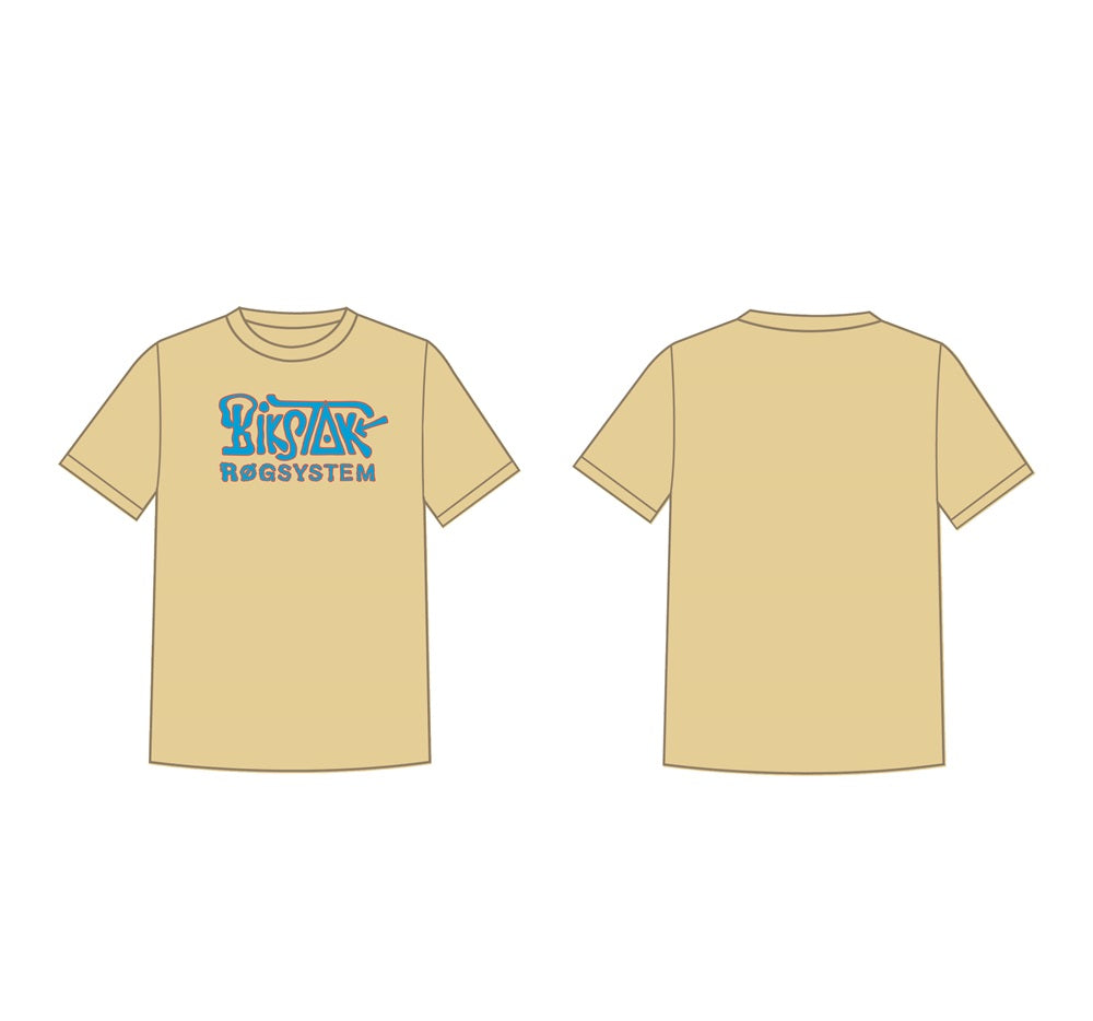 Kortærmet sandfarvet / beige t-shirt - BikStok Logo